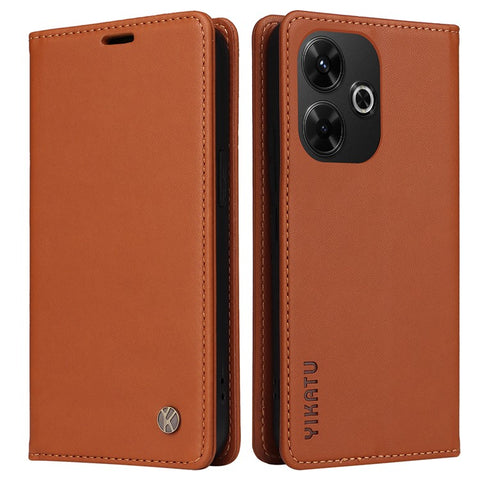 YIKATU YK-001 For Xiaomi Redmi 13 5G / 13 4G Case Leather Phone Cover Magnetic Closure