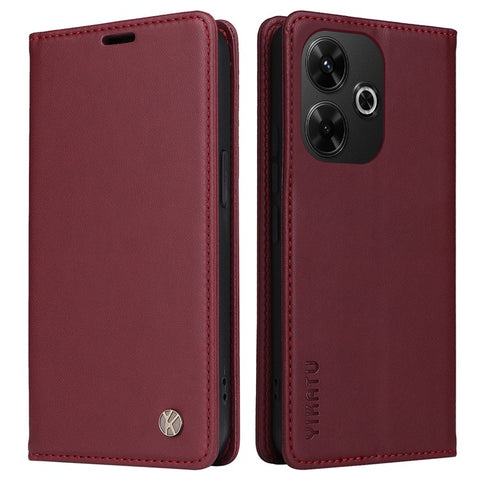 YIKATU YK-001 For Xiaomi Redmi 13 5G / 13 4G Case Leather Phone Cover Magnetic Closure