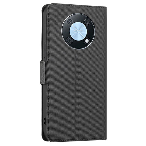 For Huawei Enjoy 50 Pro 4G / nova Y90 4G Twill Texture Side Magnetic Clasp PU Leather Stand Cover Card Slots Phone Case