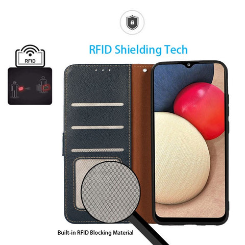 KHAZNEH For Oppo Reno12 5G (Global) Case RFID Blocking Leather Phone Cover with Wallet