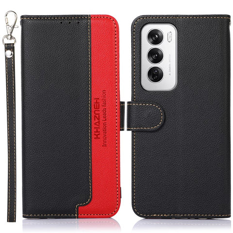 KHAZNEH For Oppo Reno12 5G (Global) Case RFID Blocking Leather Phone Cover with Wallet
