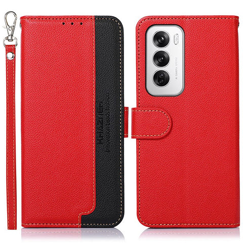 KHAZNEH For Oppo Reno12 5G (Global) Case RFID Blocking Leather Phone Cover with Wallet