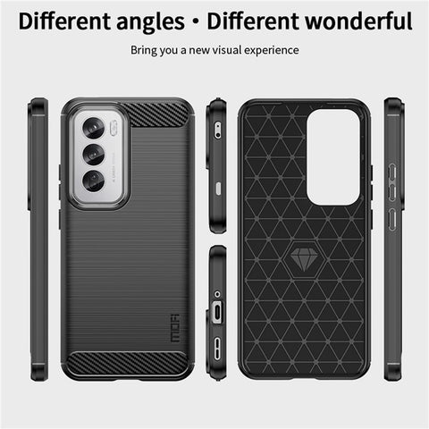 MOFI JK TPU Series-1 For Oppo Reno12 5G (Global) Case Carbon Fiber Texture TPU Soft Phone Cover