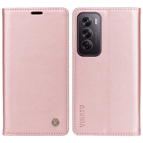 YIKATU YK-001 For Oppo Reno12 5G (Global) Case Wallet Leather Phone Cover Folio Strong Magnetic Closure