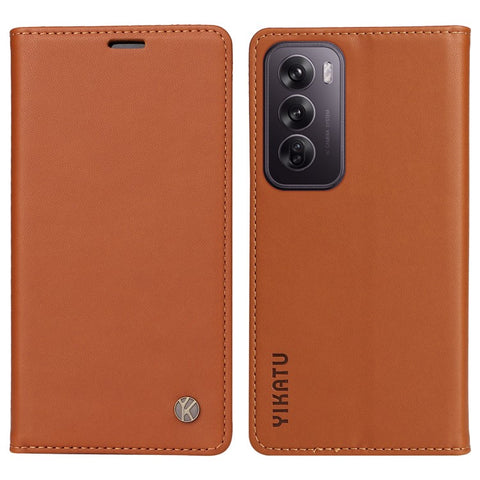 YIKATU YK-001 For Oppo Reno12 5G (Global) Case Wallet Leather Phone Cover Folio Strong Magnetic Closure