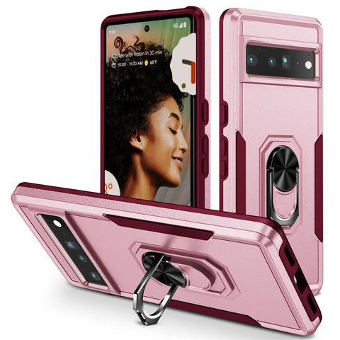 For Google Pixel 7 Pro Slim Case PC + TPU Scratch-Proof Cover Anti-Fall Phone Case with Kickstand