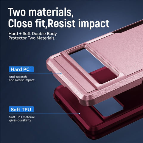 For Google Pixel 7 Pro Slim Case PC + TPU Scratch-Proof Cover Anti-Fall Phone Case with Kickstand