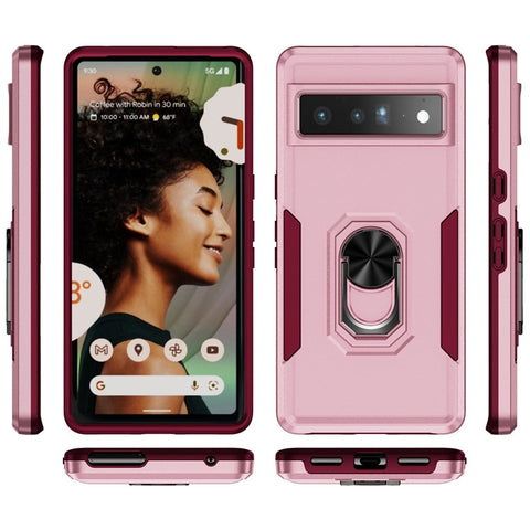 For Google Pixel 7 Pro Slim Case PC + TPU Scratch-Proof Cover Anti-Fall Phone Case with Kickstand