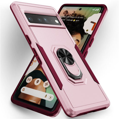 For Google Pixel 7 Pro Slim Case PC + TPU Scratch-Proof Cover Anti-Fall Phone Case with Kickstand