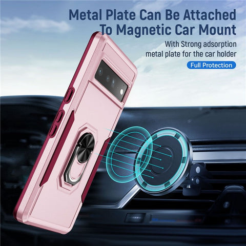 For Google Pixel 7 Pro Slim Case PC + TPU Scratch-Proof Cover Anti-Fall Phone Case with Kickstand