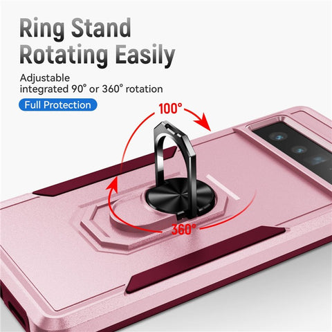 For Google Pixel 7 Pro Slim Case PC + TPU Scratch-Proof Cover Anti-Fall Phone Case with Kickstand
