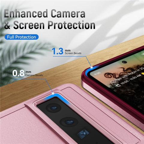 For Google Pixel 7 Pro Slim Case PC + TPU Scratch-Proof Cover Anti-Fall Phone Case with Kickstand