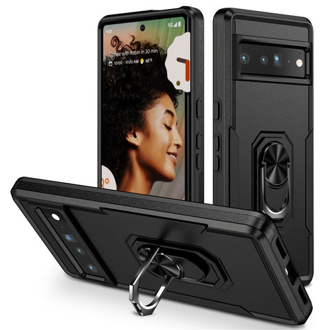 For Google Pixel 7 Pro Slim Case PC + TPU Scratch-Proof Cover Anti-Fall Phone Case with Kickstand
