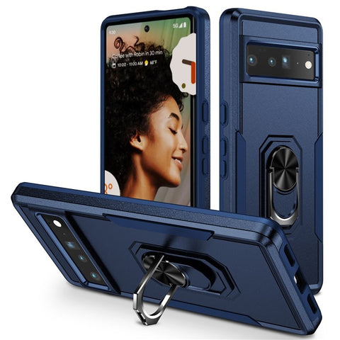 For Google Pixel 7 Pro Slim Case PC + TPU Scratch-Proof Cover Anti-Fall Phone Case with Kickstand