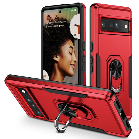 For Google Pixel 7 Pro Slim Case PC + TPU Scratch-Proof Cover Anti-Fall Phone Case with Kickstand