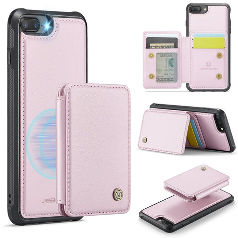 JEEHOOD J05 For iPhone 6 Plus / 7 Plus / 8 Plus / 6s Plus 5.5-inch Case Leather Mobile Cover with Detachable Magnetic Card Bag