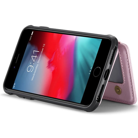 JEEHOOD J05 For iPhone 6 Plus / 7 Plus / 8 Plus / 6s Plus 5.5-inch Case Leather Mobile Cover with Detachable Magnetic Card Bag