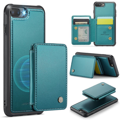 JEEHOOD J05 For iPhone 6 Plus / 7 Plus / 8 Plus / 6s Plus 5.5-inch Case Leather Mobile Cover with Detachable Magnetic Card Bag
