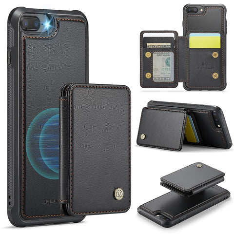 JEEHOOD J05 For iPhone 6 Plus / 7 Plus / 8 Plus / 6s Plus 5.5-inch Case Leather Mobile Cover with Detachable Magnetic Card Bag