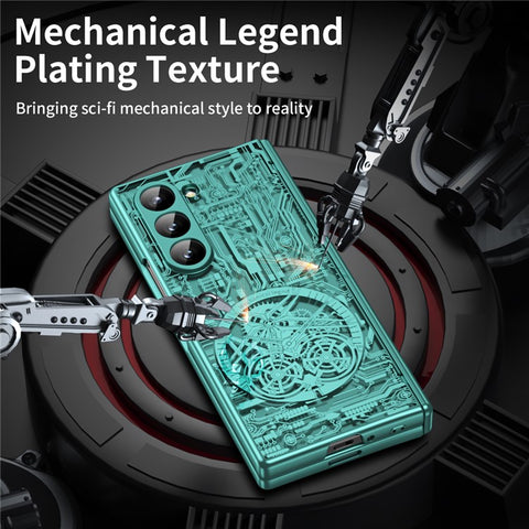 Mechanical Legend Series For Samsung Galaxy Z Fold6 5G Case Electroplated PC Phone Cover with Screen Film