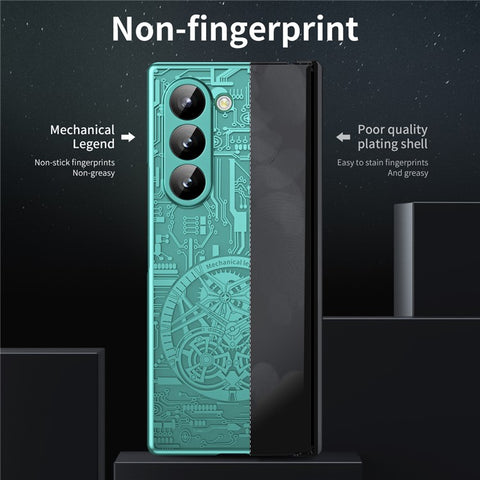 Mechanical Legend Series For Samsung Galaxy Z Fold6 5G Case Electroplated PC Phone Cover with Screen Film