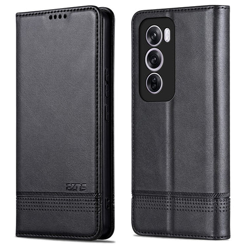 AZNS For Oppo Reno12 5G (Global) Phone Case Cowhide Texture PU Leather Phone Cover