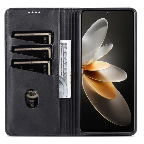 AZNS For Oppo Reno12 5G (Global) Phone Case Cowhide Texture PU Leather Phone Cover