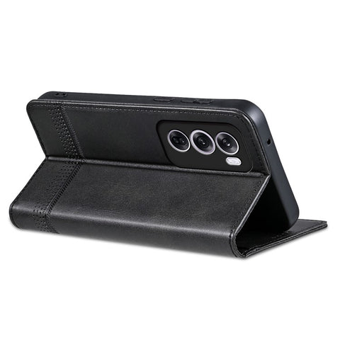 AZNS For Oppo Reno12 5G (Global) Phone Case Cowhide Texture PU Leather Phone Cover