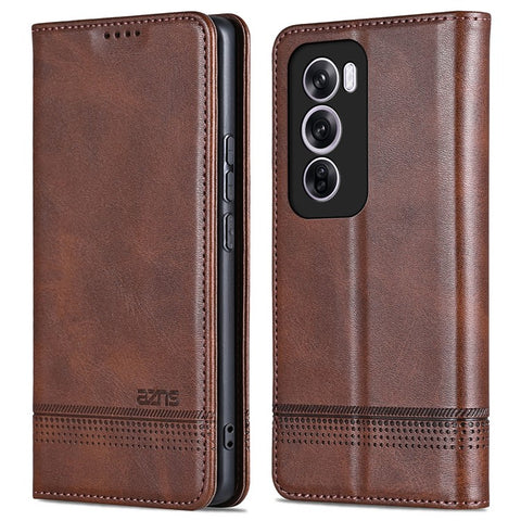 AZNS For Oppo Reno12 5G (Global) Phone Case Cowhide Texture PU Leather Phone Cover