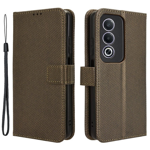 For Oppo A80 5G / A3 Pro (Global) 5G / K12x 5G (India) / A3x 5G (China) Case PU Leather Diamond Texture Protective Phone Cover