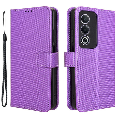 For Oppo A80 5G / A3 Pro (Global) 5G / K12x 5G (India) / A3x 5G (China) Case PU Leather Diamond Texture Protective Phone Cover