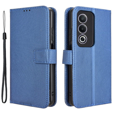 For Oppo A80 5G / A3 Pro (Global) 5G / K12x 5G (India) / A3x 5G (China) Case PU Leather Diamond Texture Protective Phone Cover