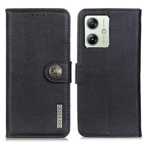 KHAZNEH For Motorola Moto G64 5G Case Cowhide Texture Leather Wallet Stand Cover