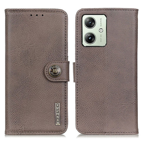 KHAZNEH For Motorola Moto G64 5G Case Cowhide Texture Leather Wallet Stand Cover