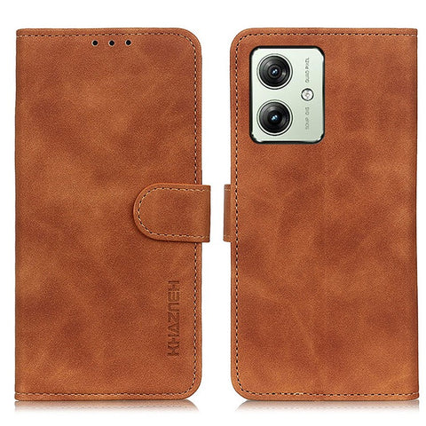 KHAZNEH For Motorola Moto G64 5G Case PU Leather Retro Texture Phone Cover