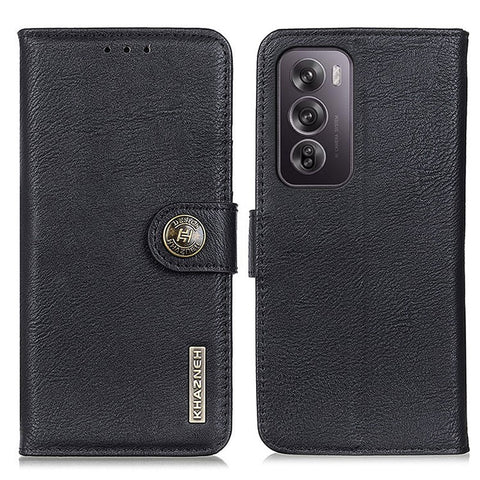 KHAZNEH For Oppo Reno12 Pro 5G (Global) Case Cowhide Texture Leather Wallet Stand Cover