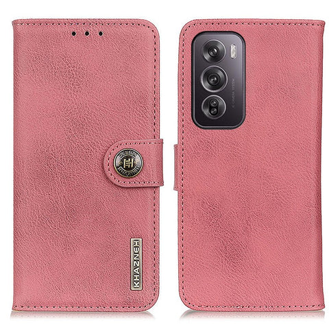 KHAZNEH For Oppo Reno12 Pro 5G (Global) Case Cowhide Texture Leather Wallet Stand Cover