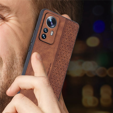 AZNS Anti-scratch Phone Case for Xiaomi 12 5G / 12X 5G / 12S 5G / 12S Pro 5G, Anti-drop Imprinted PU Leather+TPU Protective Back Cover