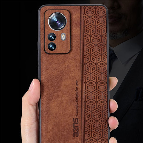 AZNS Anti-scratch Phone Case for Xiaomi 12 5G / 12X 5G / 12S 5G / 12S Pro 5G, Anti-drop Imprinted PU Leather+TPU Protective Back Cover