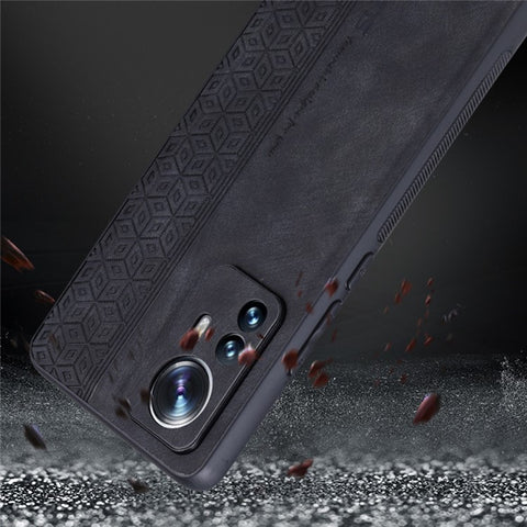 AZNS Anti-scratch Phone Case for Xiaomi 12 5G / 12X 5G / 12S 5G / 12S Pro 5G, Anti-drop Imprinted PU Leather+TPU Protective Back Cover