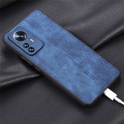 AZNS Anti-scratch Phone Case for Xiaomi 12 5G / 12X 5G / 12S 5G / 12S Pro 5G, Anti-drop Imprinted PU Leather+TPU Protective Back Cover