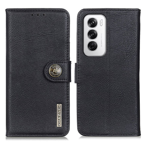 KHAZNEH For Oppo Reno12 5G (Global) Case Cowhide Texture Leather Wallet Stand Cover