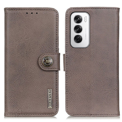 KHAZNEH For Oppo Reno12 5G (Global) Case Cowhide Texture Leather Wallet Stand Cover