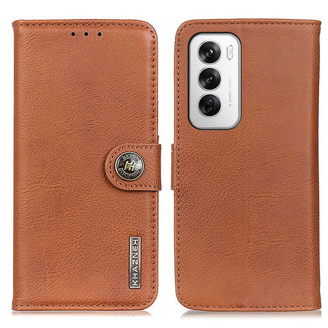 KHAZNEH For Oppo Reno12 5G (Global) Case Cowhide Texture Leather Wallet Stand Cover