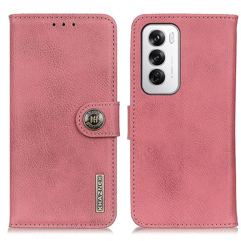 KHAZNEH For Oppo Reno12 5G (Global) Case Cowhide Texture Leather Wallet Stand Cover