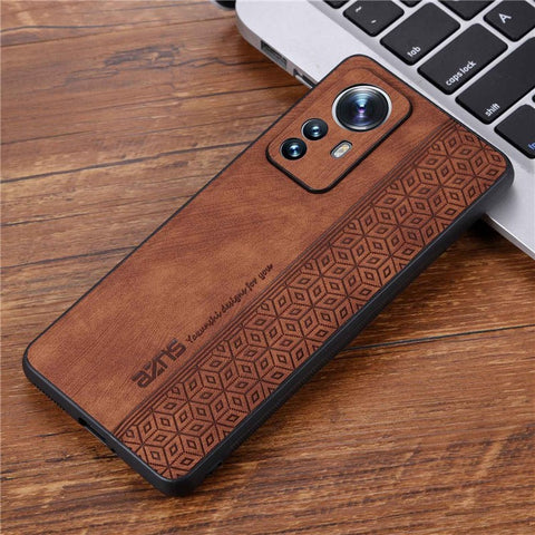 AZNS For Xiaomi 12 Pro 5G / 12S Pro 5G / 12 Pro (Dimensity) 5G Drop-proof Phone Case Imprinted Pattern PU Leather Coated TPU Phone Cover