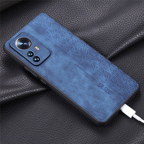 AZNS For Xiaomi 12 Pro 5G / 12S Pro 5G / 12 Pro (Dimensity) 5G Drop-proof Phone Case Imprinted Pattern PU Leather Coated TPU Phone Cover
