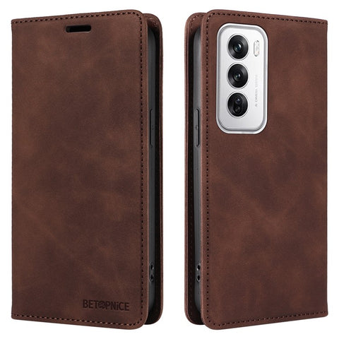 BETOPNICE 003 For Oppo Reno12 5G (Global) Case RFID Blocking PU Leather Phone Cover
