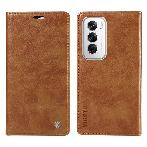YIKATU YK-006 For Oppo Reno12 5G (Global) Wallet Case Litchi Texture Leather Phone Cover