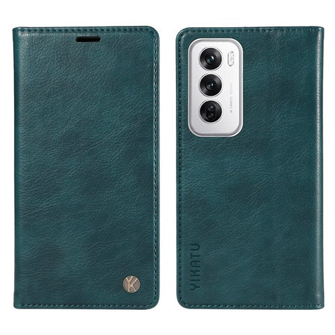 YIKATU YK-006 For Oppo Reno12 5G (Global) Wallet Case Litchi Texture Leather Phone Cover